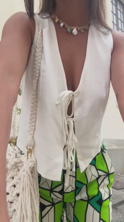 BOLSA EM MACRAMÊ BÚZIOS