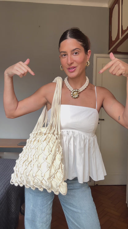 BOLSA EM MACRAMÊ CARAÍVA